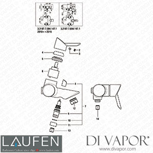 Laufen Bath and Shower Mixer (3.2187.7.004.147.1) Spare Parts