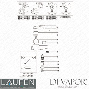 Laufen Bath and Shower Mixer (3.2195.2.004.137.1) Spare Parts