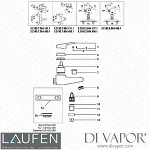 Laufen Bath and Shower Mixer (3.2195.7.004.131.1) Spare Parts