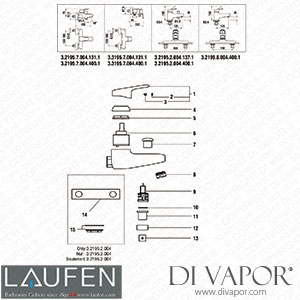 Laufen Bath and Shower Mixer (3.2195.7.004.400.1) Spare Parts