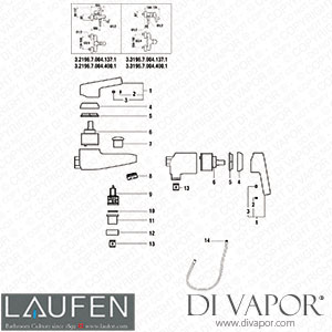 Laufen Bath and Shower Mixer (3.2196.7.004.137.1) Spare Parts