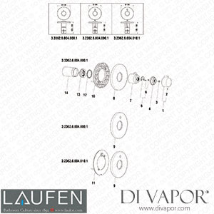 Laufen Simibox Set for Concealed Twinplus Thermostatic (3.2362.6.004.000.1) Spare Parts