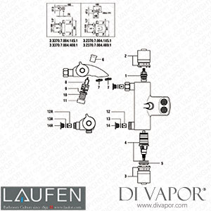 Laufen Thermostatic Bath and Shower Mixer (3.2370.7.004.145.1) Spare Parts