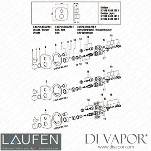 Laufen Decor 2 Handles Bad and Shower Cityplus Thermostatic (3.2375.6.004.200.1) Spare Parts