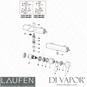 Laufen Thermostatic Bath and Shower Mixer (3.2375.7.004.136.1) Spare Parts