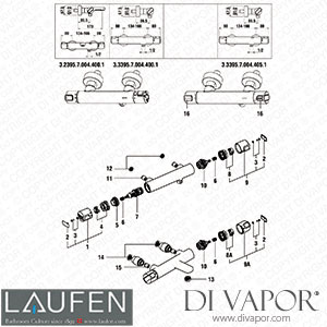 Laufen Thermostatic Bath and Shower Mixer (3.2395.7.004.400.1) Spare Parts