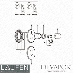 Laufen Simibox Set for Concealed Modernaplus (3.3154.6.004.000.1) Spare Parts