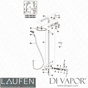 Laufen Thermostatic Showerstation (3.3362.7.004.500.1) Spare Parts