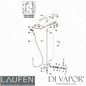 Laufen Thermostatic Showerstation (3.3375.7.004.500.1) Spare Parts