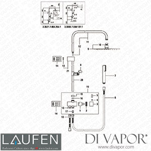 Laufen Showerstation Quadriga (3.3521.7.004.264.1) Spare Parts