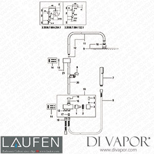 Laufen Showerstation Twinprime (3.3598.7.004.132.1) Spare Parts