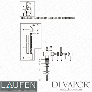 Laufen Sink Mixer Flexible Spout (3.5132.1.004.450.1) Spare Parts