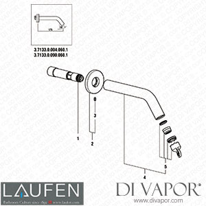 Laufen Wall Mounted Bath Spout (3.7133.0.004.060.1) Spare Parts