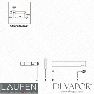 Laufen Wall Mounted Bath Spout (3.7162.0.004.060.1) Spare Parts