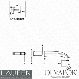 Laufen Wall Mounted Bath Spout (3.7170.0.004.060.1) Spare Parts