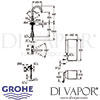 Grohe Red Duo Tap and Combi-Boiler Dimensions