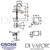 Grohe Red Duo Tap and Single-Boiler Dimensions