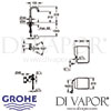 Grohe Red Mono Pillar Tap and Single-Boiler Dimensions