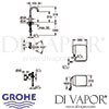 Grohe Red Mono Pillar Tap and Single-Boiler Dimensions