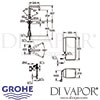 Grohe Red Duo Tap and Combi-Boiler Dimensions