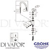 Grohe 30262001 Mixer Spare Tech Diagram