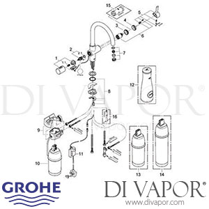 Grohe 31087 Blue Starter Kit Tap Spare Parts