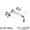 Cifial 31111TB Techno X300 3 Hole Wall Basin Mixer Tap Spare Parts