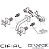 Cifial Texa 3 Hole Wall Basin Mixer Tap Short Spout Dimension