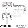 Cifial Texa 3 Hole Wall Basin Mixer Tap Short Spout Dimensions