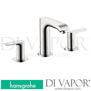 Hansgrohe 31124001 Metris 3-Hole Basin Mixer 100 with Pop-Up Waste Set 0.5 Gpm 10/19 - 07/22 Spare Parts