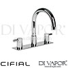 Cifial 31132TB Techno 300 3 Hole Deck Basin Mixer Tap with Plate Spare Parts