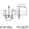 Cifial 31140BS Brookhaven Lever 3 Hole Deck Vessel Basin Mixer L Spout Tap Dimensions