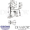 Grohe Blue Pure Chrome Tap Dimensions