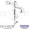 Grohe 31319000 Mixer Spare Tech Diagram