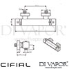 Cifial 31600SQ Quadrado Exposed Thermostatic Shower Valve Dimensions