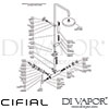 Cifial Techno 465 Exposed Wall Shower Fixed Manual Shower Dimension