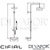 Cifial Techno 465 Exposed Wall Shower Fixed Manual Shower Dimensions