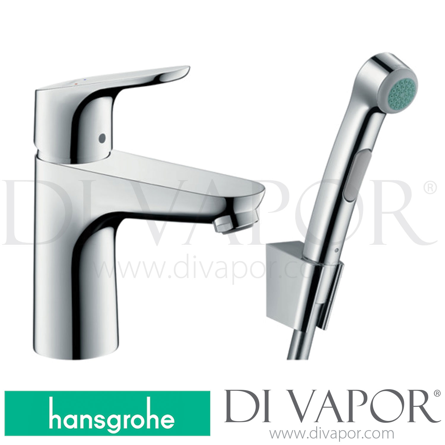 Hansgrohe 31927000 Focus Single Lever Basin Mixer 100 with Bidette Hand ...