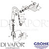 Grohe 32283SD0 Mixer Spare Tech Diagram