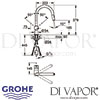 Grohe Minta Single-Lever Sink Mixer Dimensions