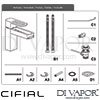 Cifial 32400PSMK Cudo Open Mono Basin Mixer with Pop-Up Waste Smoked Spout Dimension