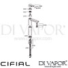 Cifial 32401CL Coule Tall Mono Basin Mixer Tap Dimension