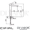 Cifial 32401CL Coule Tall Mono Basin Mixer Tap Dimensions