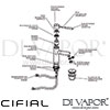 Cifial Techno 465 Single Lever Washbasin Tap Straight 1F Dimension