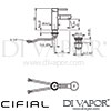 Cifial Techno 465 Single Lever Washbasin Tap Straight 1F Dimensions