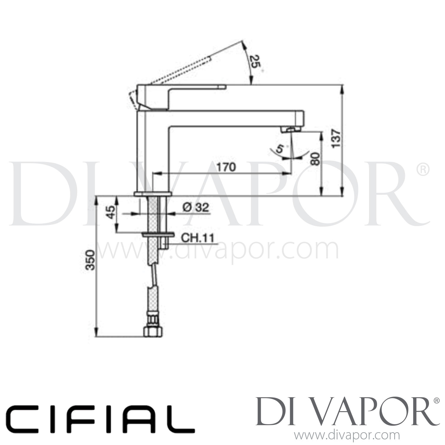 Cifial 32405CU Cudo Extended Spout Mono Basin Tap Spare Parts