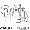 Cifial 32431VV Viva Concealed Shower Manual Mixer Dimensions