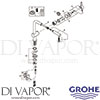 Grohe 32454000 Mixer Spare Tech Diagram