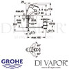 Grohe Chiara Single-Lever Bidet Mixer Dimensions