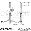 Cifial Techno Straight Single-Lever Kitchen Tap Swivel 1F Dimensions